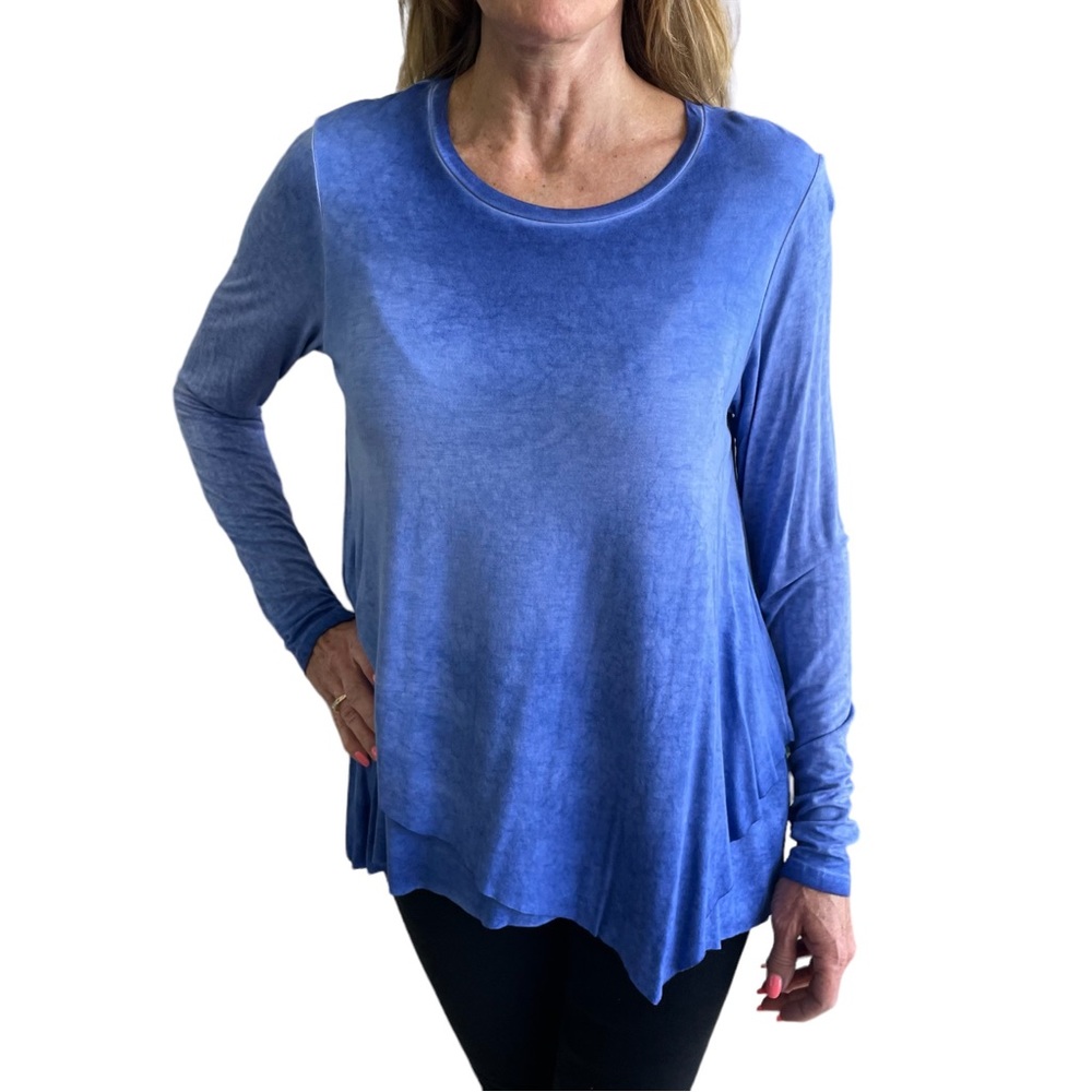 Fifteen Twenty Long Sleeve Crew Neck Blue Top Sweater in Size Small.